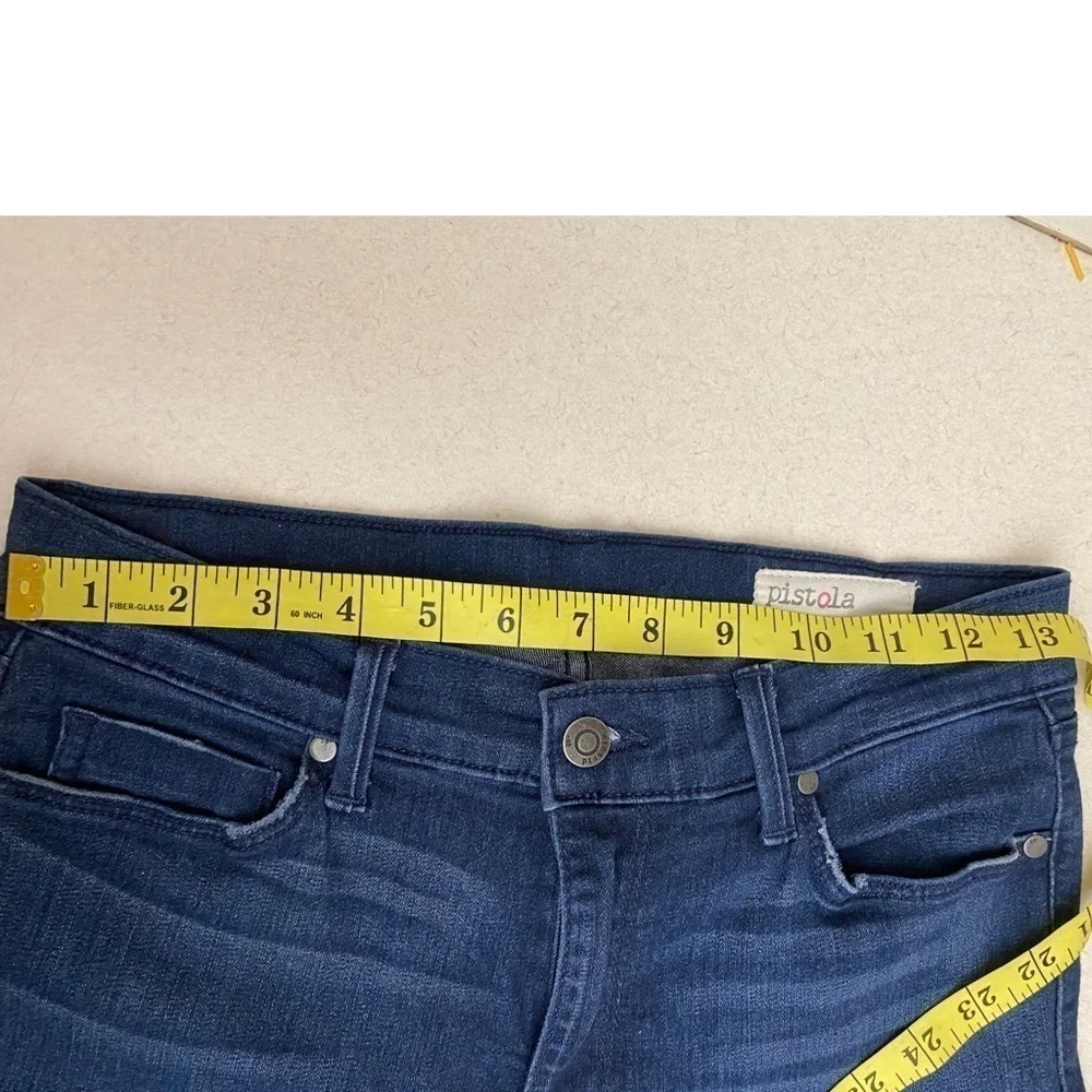 Pistola Skinny Cropped 5 Pocket Blue Jeans Size 28